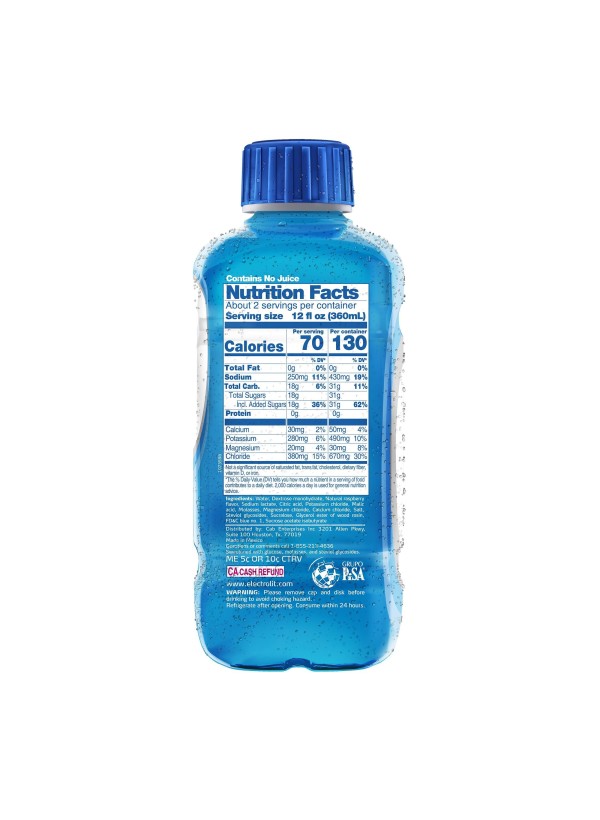 Electrolit Electrolyte Drink, Blue Raspberry, 21.0 OZ Bottle